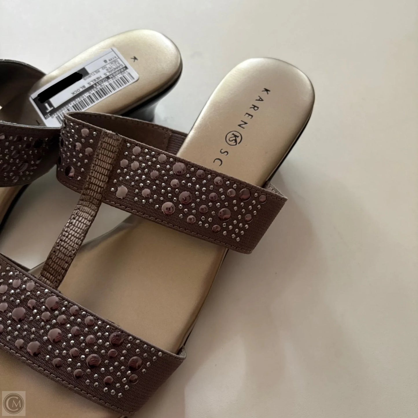 Sandals Heels Block By Karen Scott In Silver, Size: 8