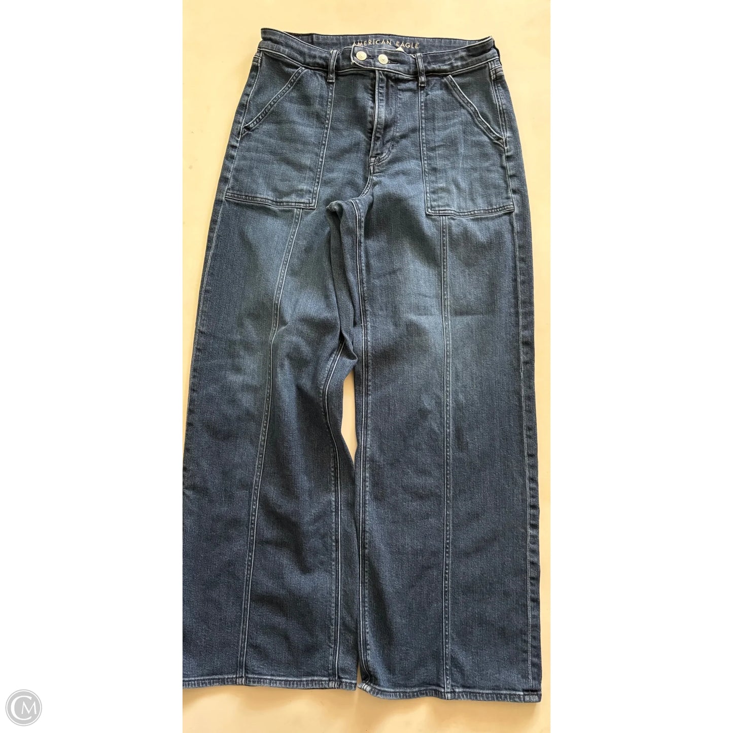 Jeans Wide Leg By American Eagle In Blue, Size: 12