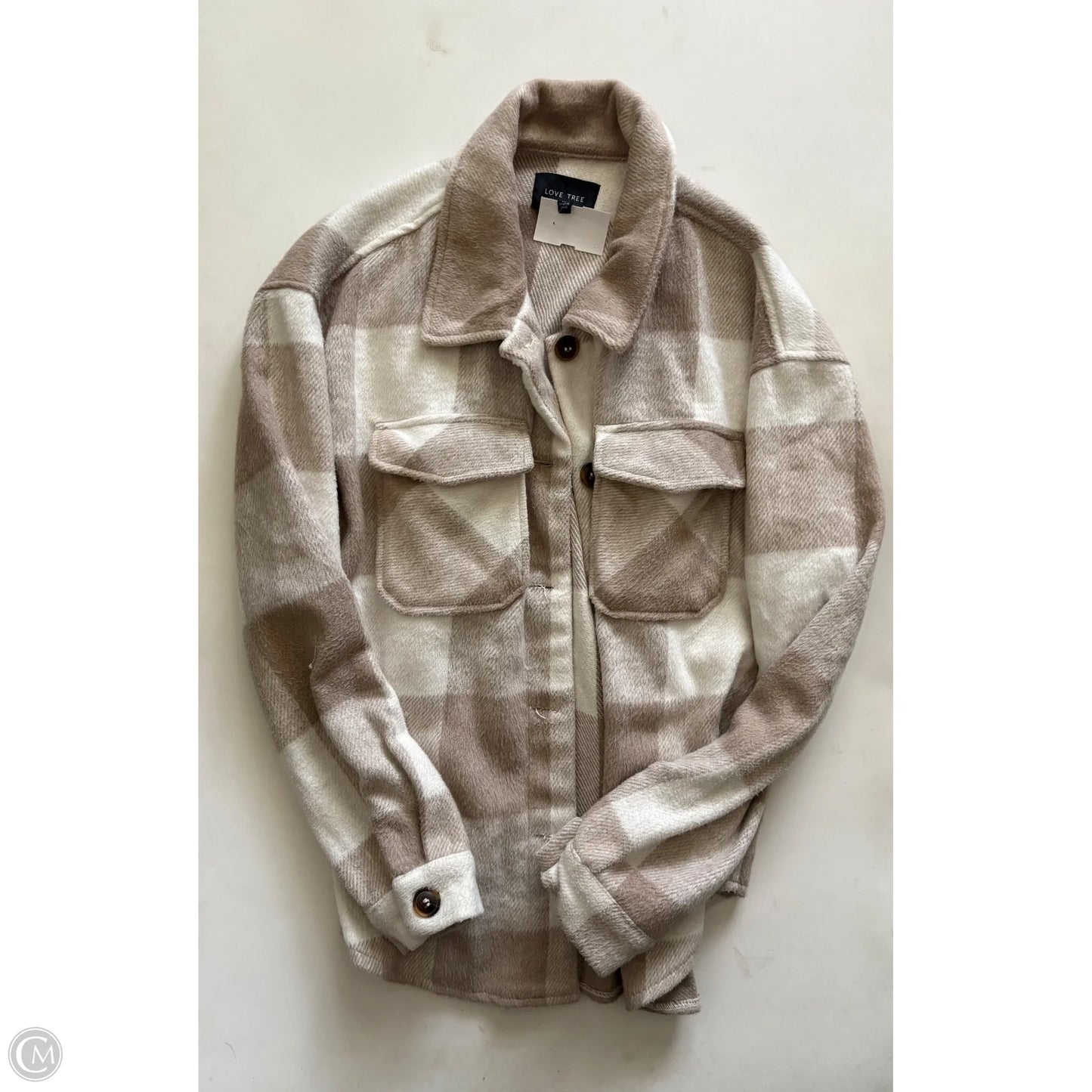 Jacket Moto By Love Tree In Plaid Pattern, Size: M