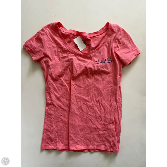 Top Short Sleeve By Salt Life In Pink, Size: M