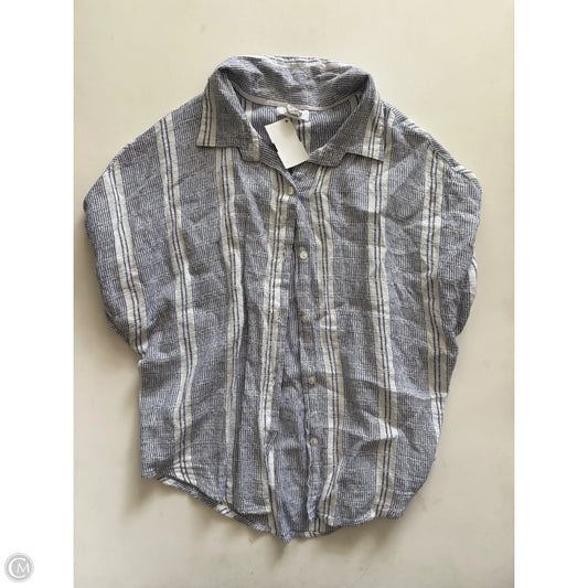 Blouse Short Sleeve By Japna In Striped Pattern, Size: M