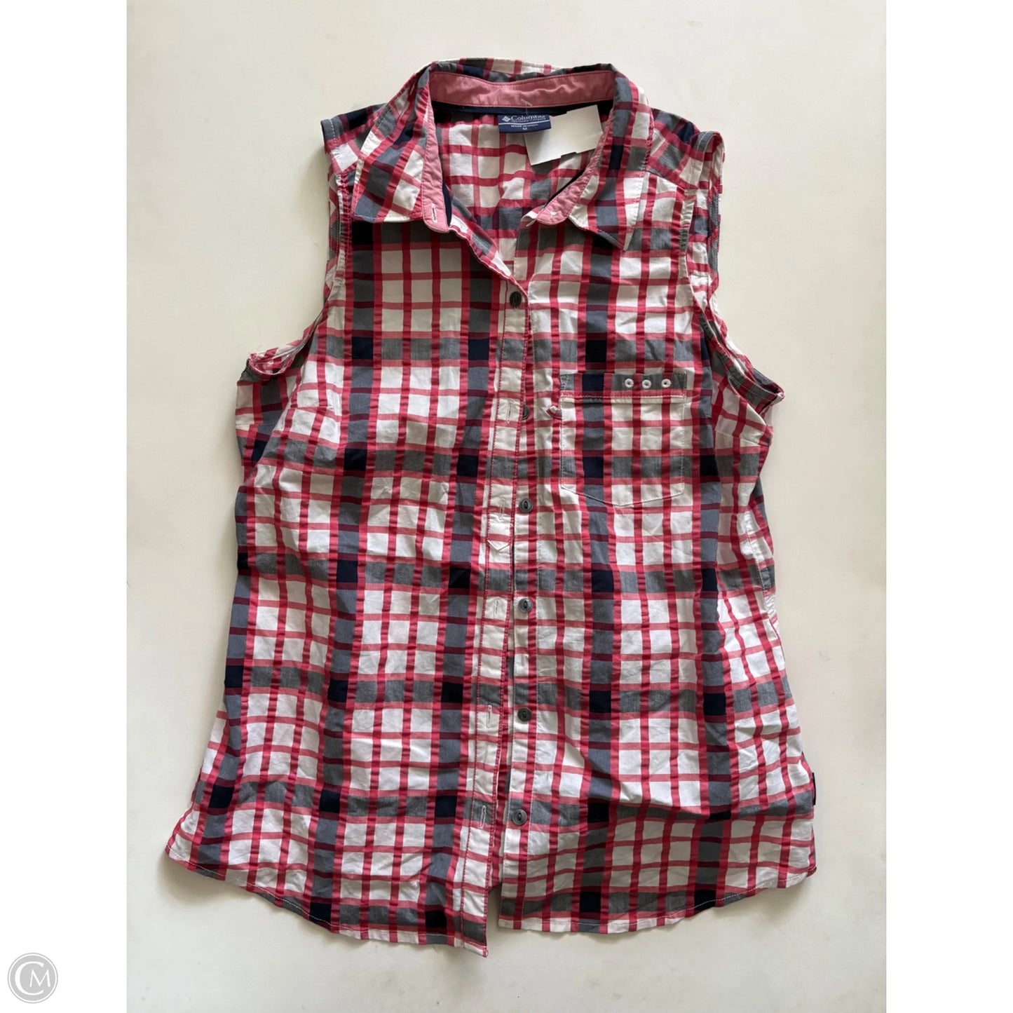 Athletic Tank Top By Columbia In Plaid Pattern, Size: M