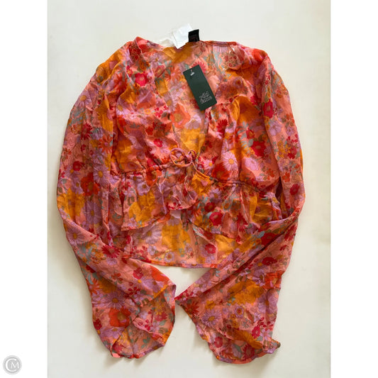 Blouse Long Sleeve By Wild Fable In Floral Print, Size: L