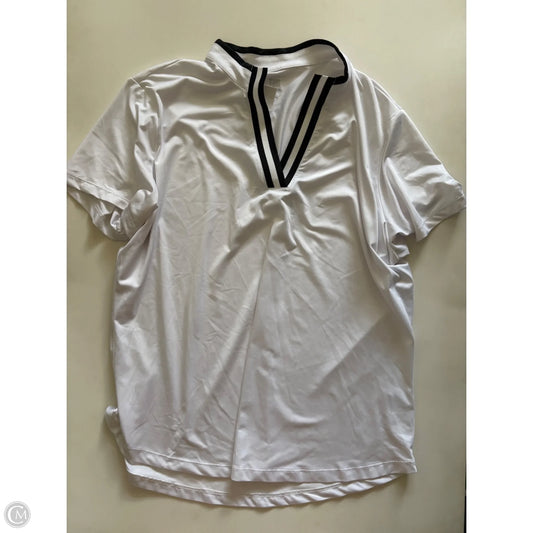 Athletic Top Short Sleeve By Tail In White, Size: Xxl
