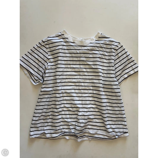 Top Short Sleeve By American Eagle In Striped Pattern, Size: L