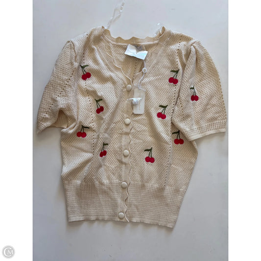 Sweater Cardigan By Simply Southern In Cream, Size: 2x