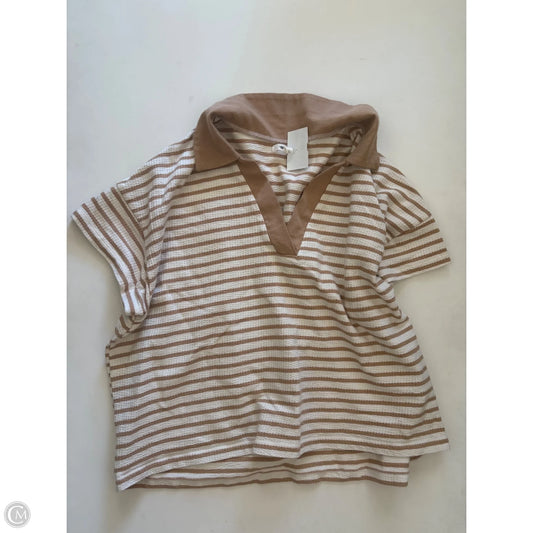 Top Short Sleeve By Maurices In Striped Pattern, Size: L