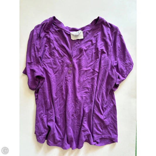 Top Short Sleeve By Liz Claiborne In Purple, Size: 1x