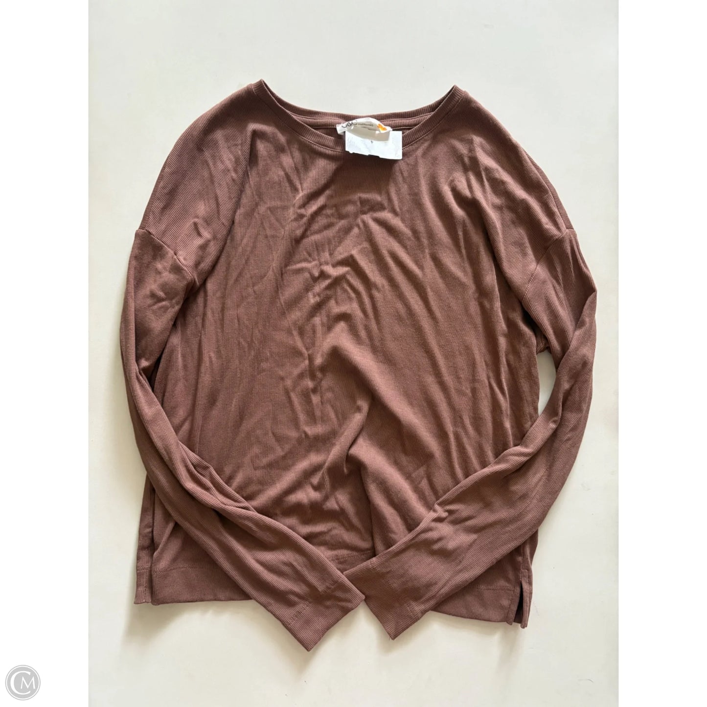 Top Long Sleeve By C And C In Brown, Size: M
