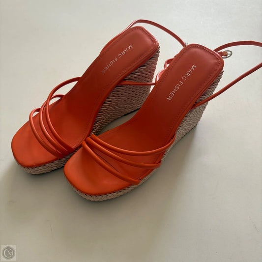 Shoes Heels Wedge By Marc Fisher In Orange, Size: 8