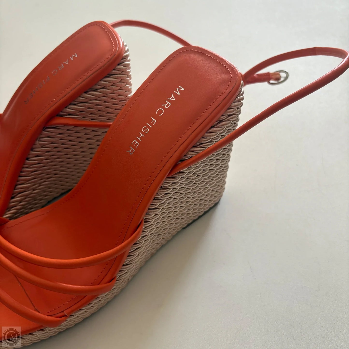 Shoes Heels Wedge By Marc Fisher In Orange, Size: 8