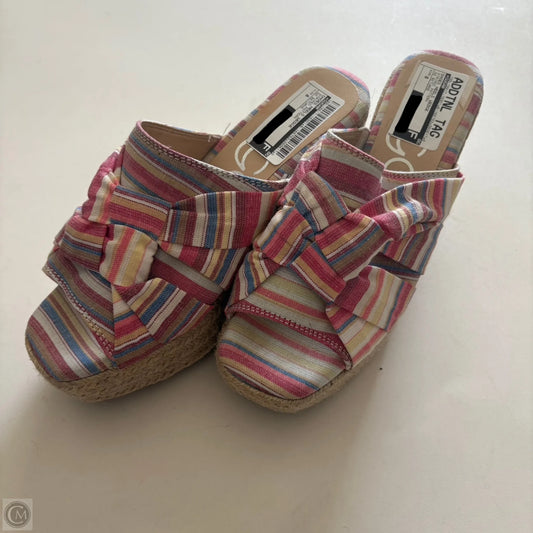 Shoes Heels Wedge By Sugar In Striped Pattern, Size: 8