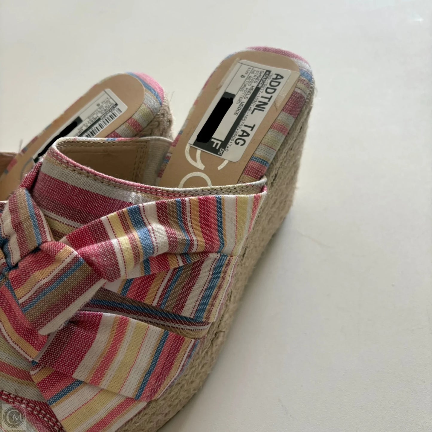 Shoes Heels Wedge By Sugar In Striped Pattern, Size: 8