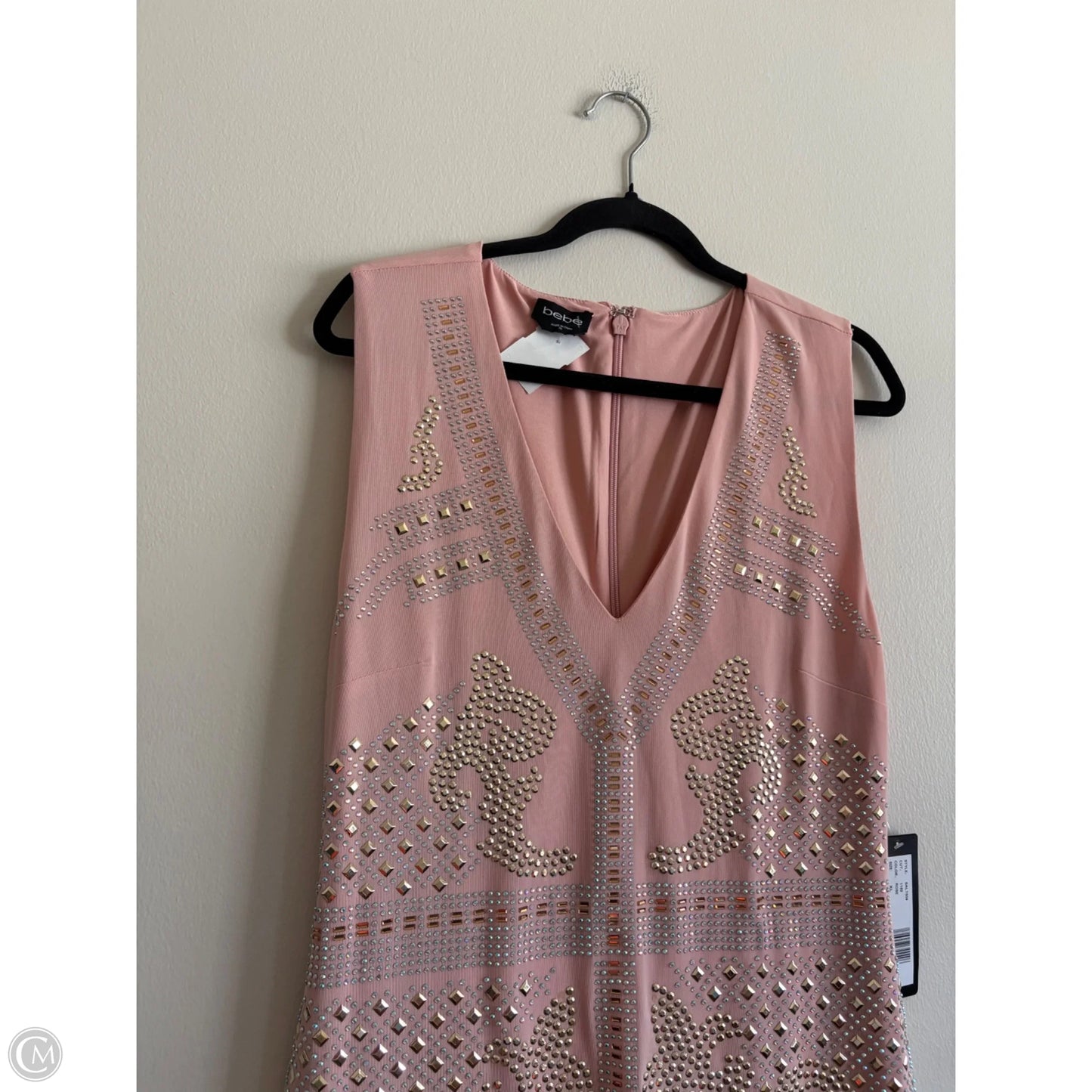Dress Party Midi By Bebe In Pink, Size: Xl