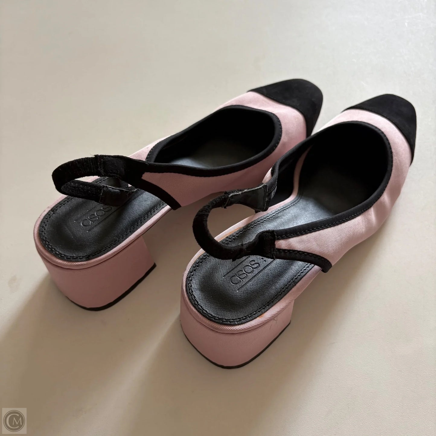 Shoes Heels Block By Asos In Black & Pink, Size: 10