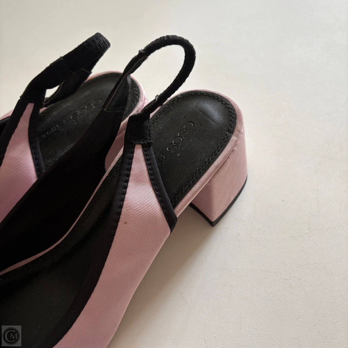 Shoes Heels Block By Asos In Black & Pink, Size: 10