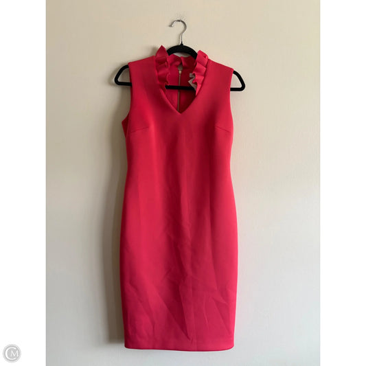 Dress Party Midi By Calvin Klein In Coral, Size: 6