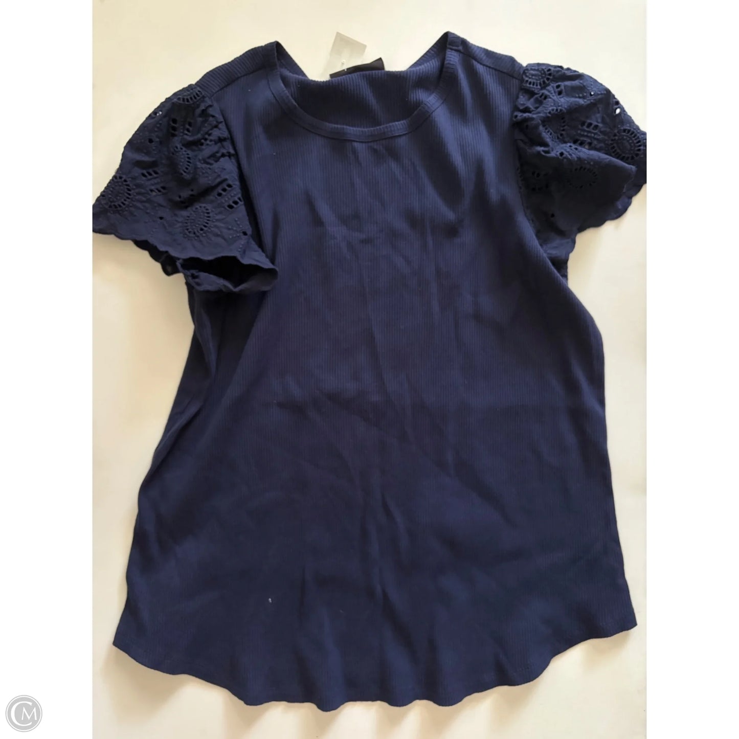 Top Short Sleeve By Lane Bryant In Navy, Size: 1x