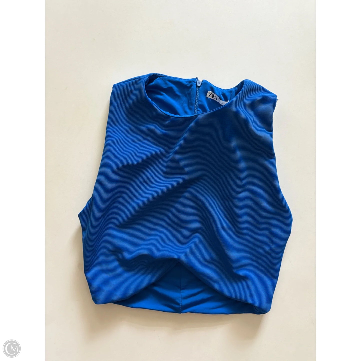 Top Sleeveless Basic By Zara In Blue, Size: S