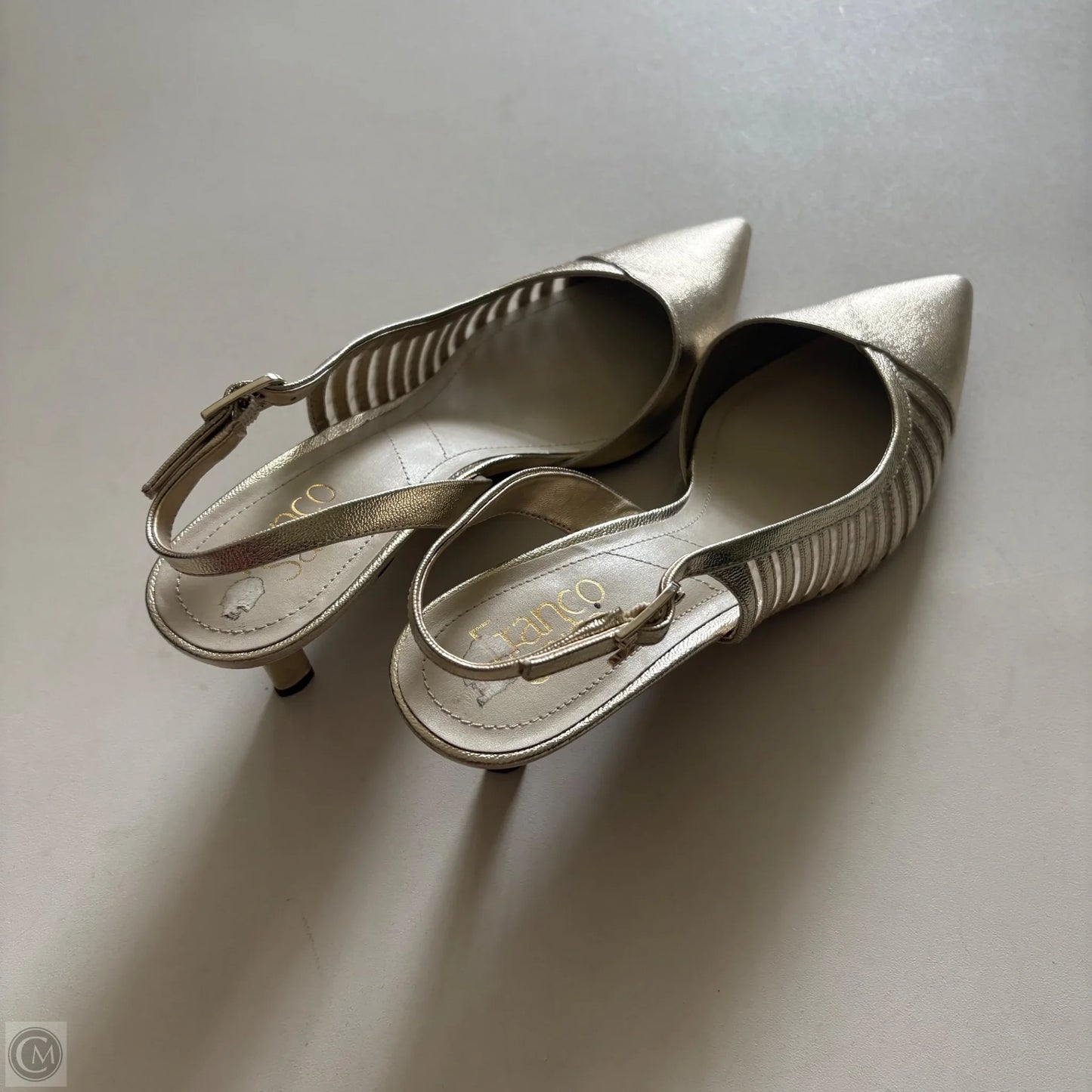 Shoes Heels Kitten By Franco Sarto In Gold, Size: 8