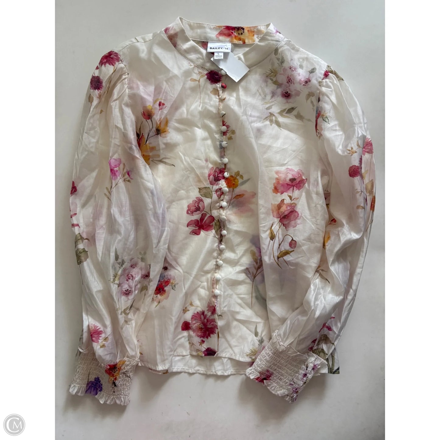 Top Long Sleeve By Bailey 44 In Floral Print, Size: L