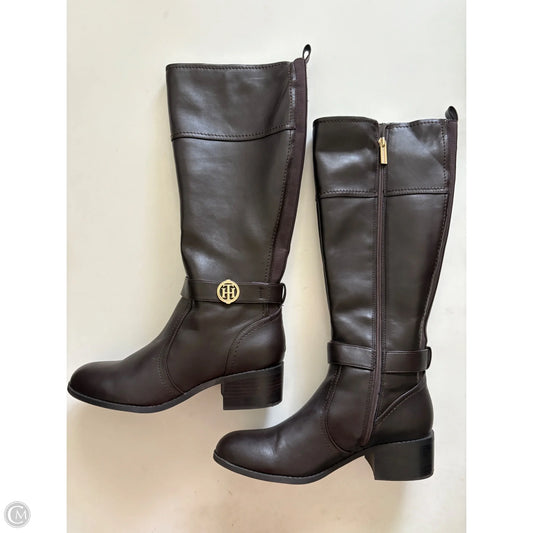 Boots Mid-calf Flats By Tommy Hilfiger In Brown, Size: 10