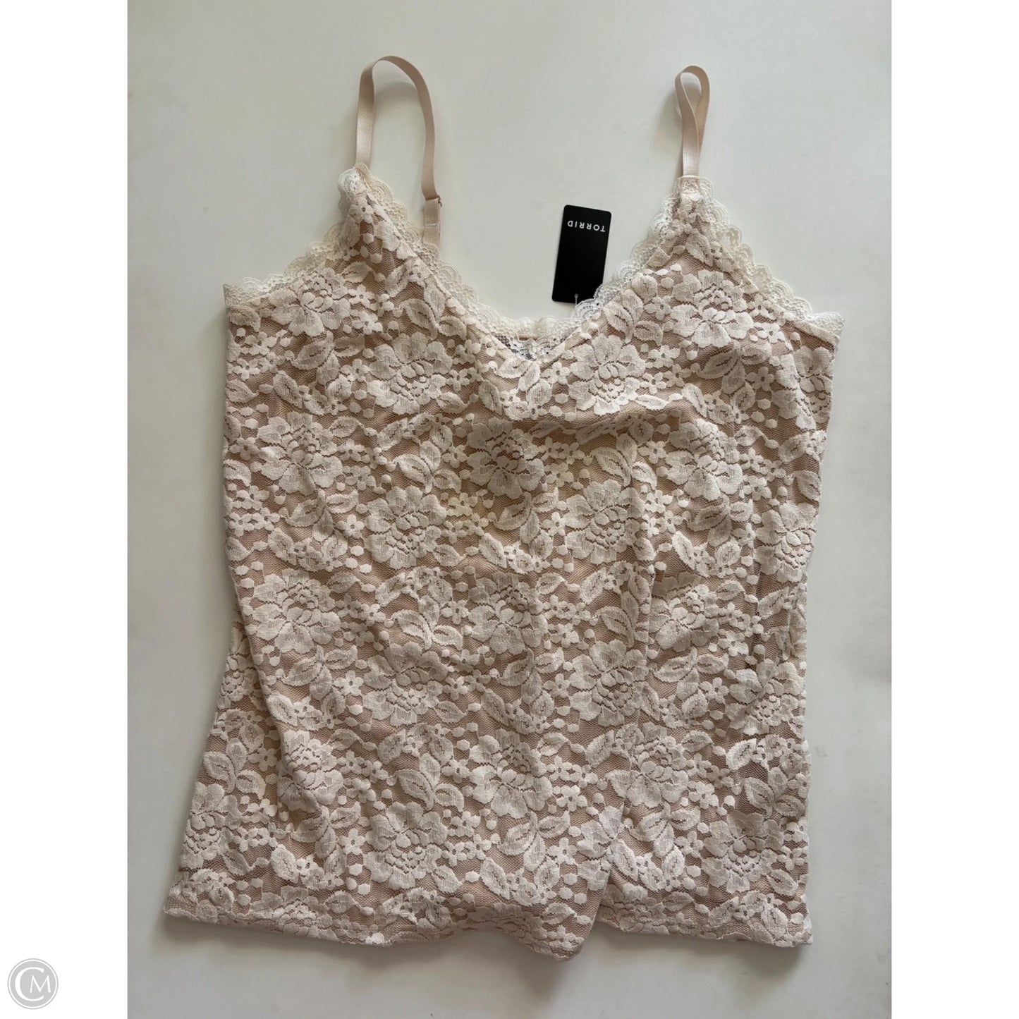 Top Sleeveless By Torrid In Cream, Size: 1x