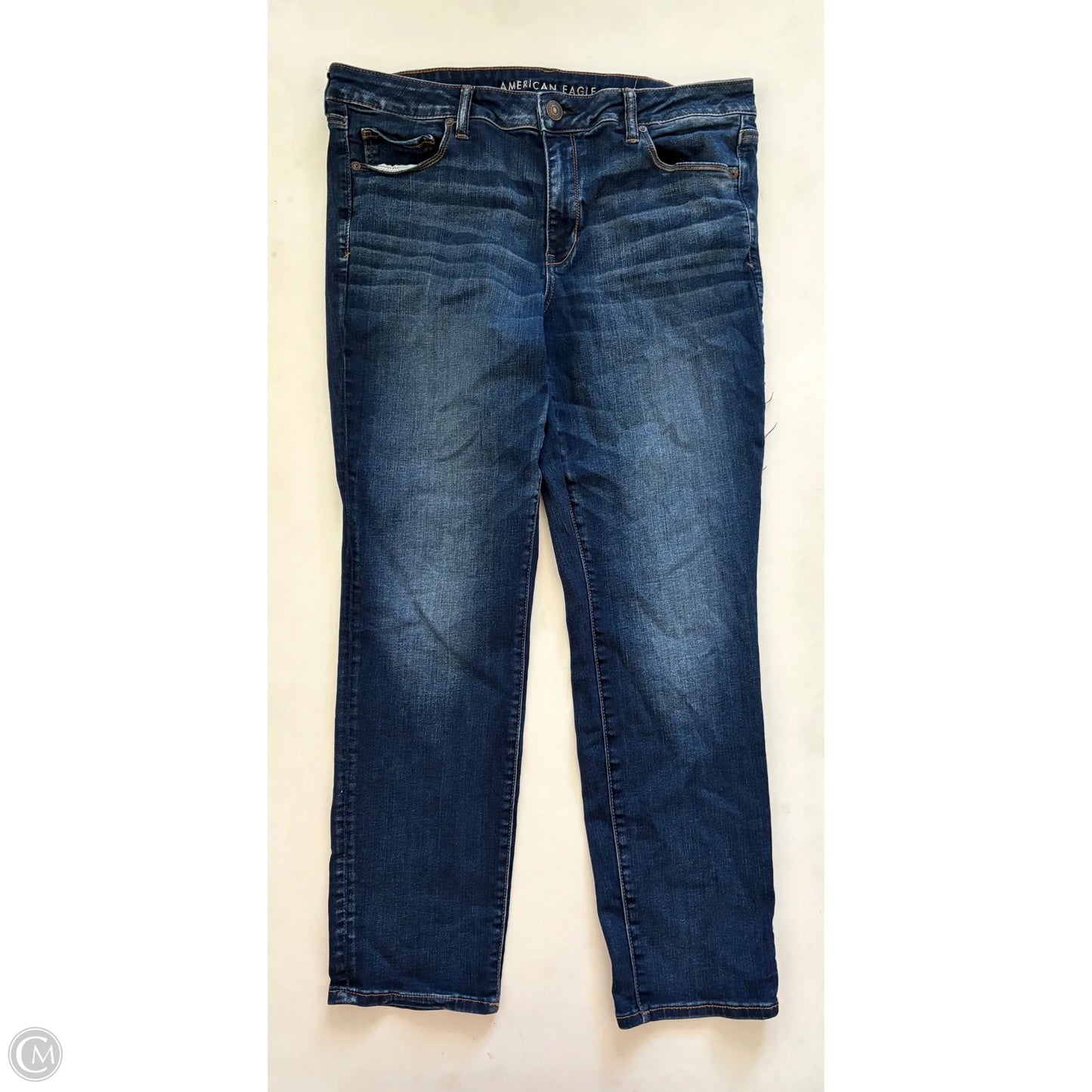 Jeans Straight By American Eagle In Blue, Size: 18
