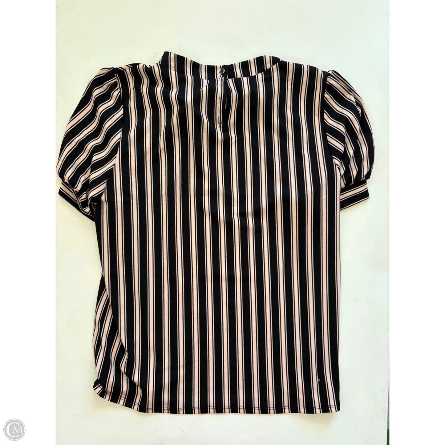 Top Short Sleeve By Adrianna Papell In Striped Pattern, Size: L