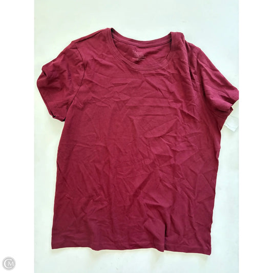 Top Short Sleeve By Time And Tru In Maroon, Size: L