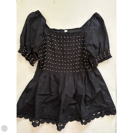 Top Short Sleeve By Cato In Black, Size: Xl