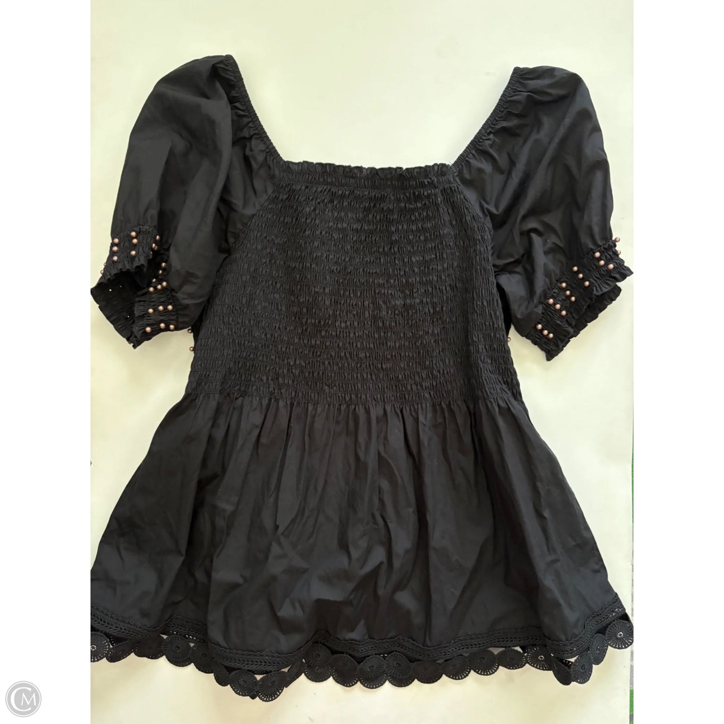 Top Short Sleeve By Cato In Black, Size: Xl