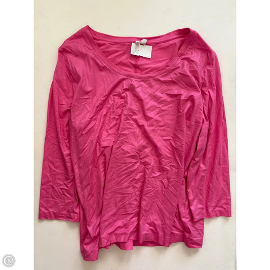 Top 3/4 Sleeve By Cato In Pink, Size: Xl