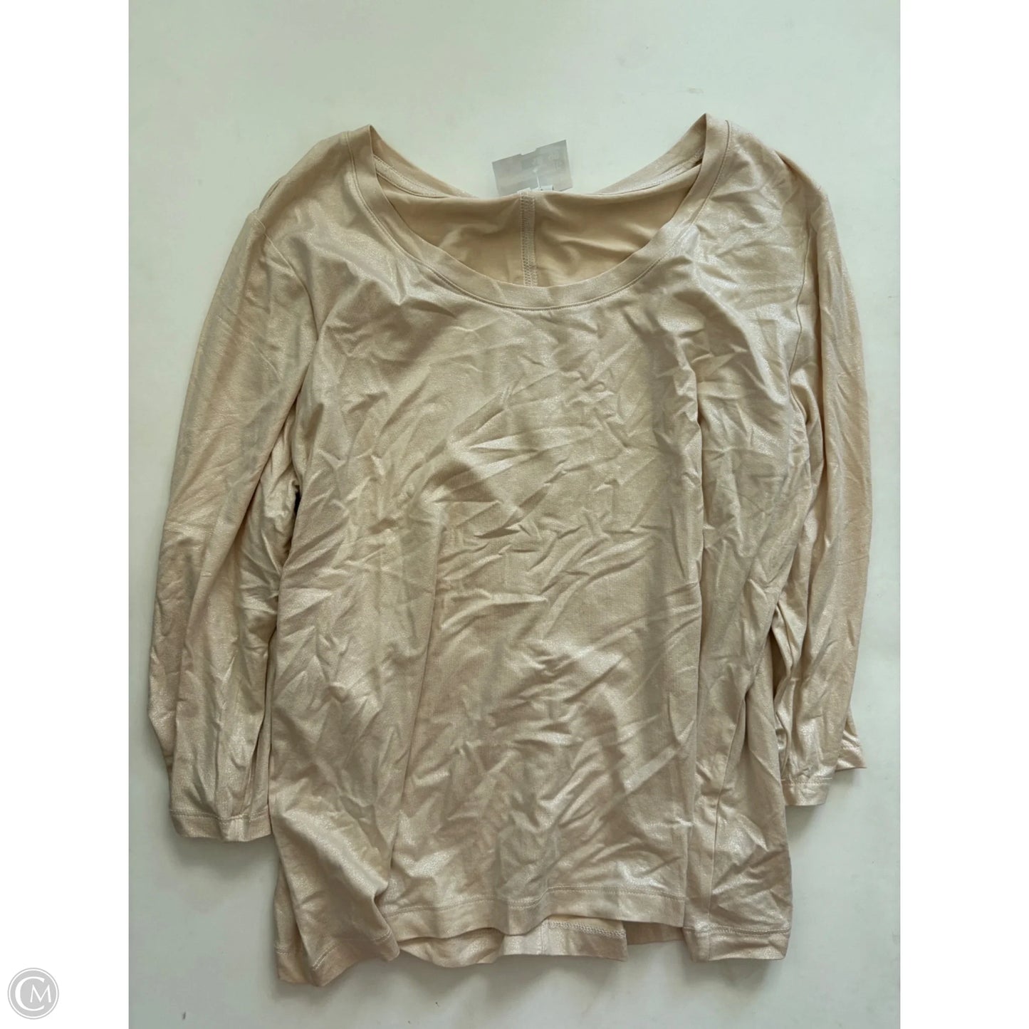 Top 3/4 Sleeve By Cato In Cream, Size: Xl