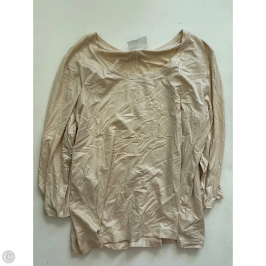 Top 3/4 Sleeve By Cato In Cream, Size: Xl