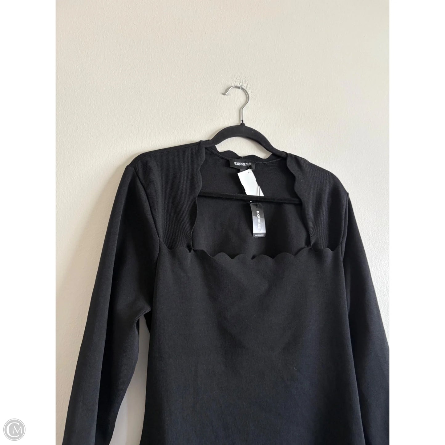 Dress Party Midi By Express In Black, Size: Xl