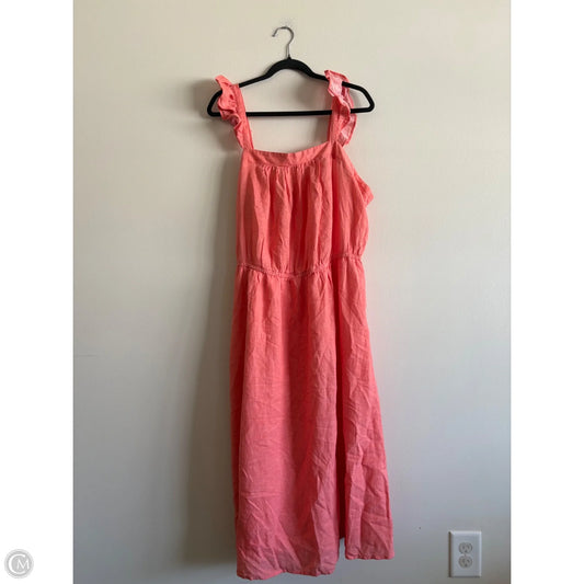 Dress Casual Midi By Old Navy In Coral, Size: Xl