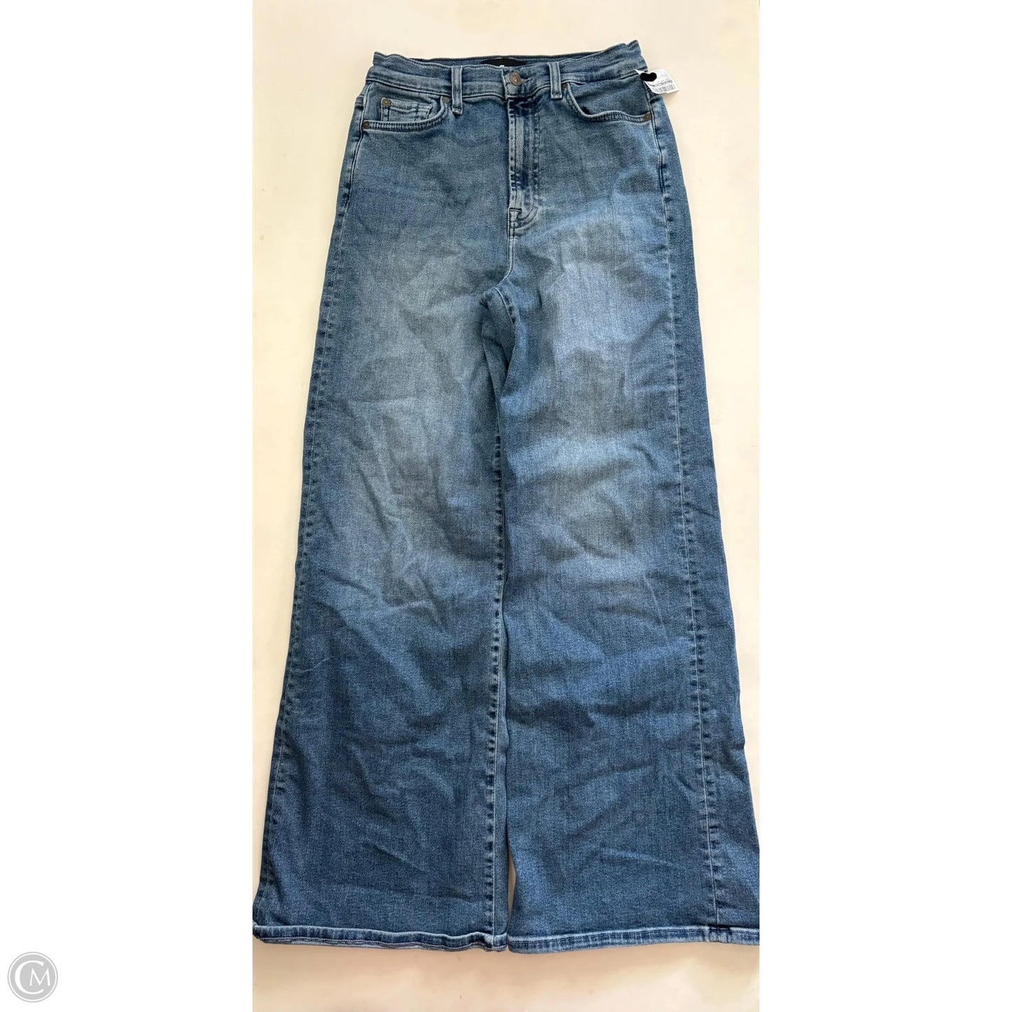 Jeans Wide Leg By 7 For All Mankind In Blue, Size: 4