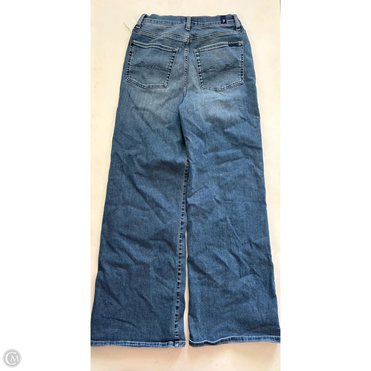 Jeans Wide Leg By 7 For All Mankind In Blue, Size: 4