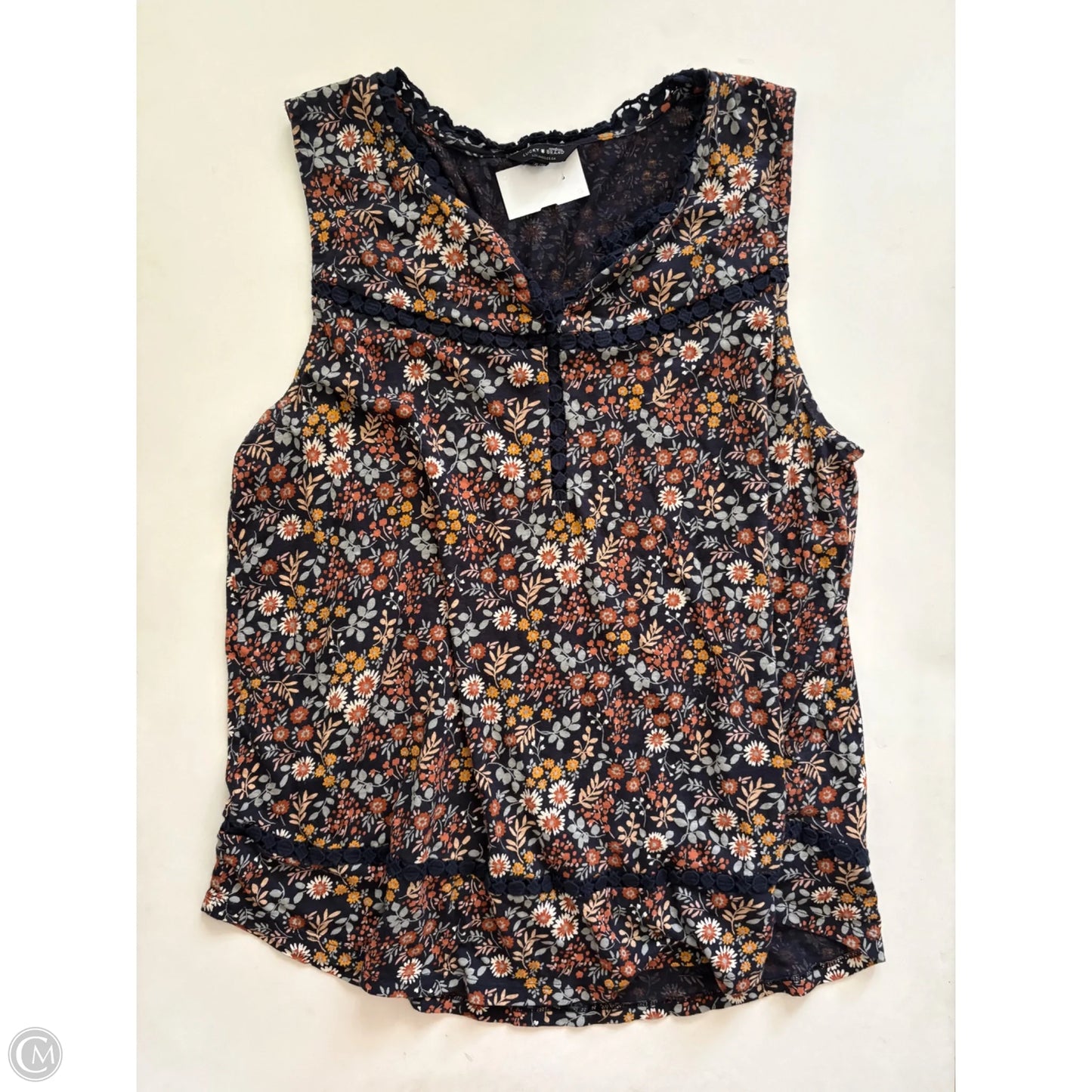 Top Sleeveless By Lucky Brand In Floral Print, Size: Xl