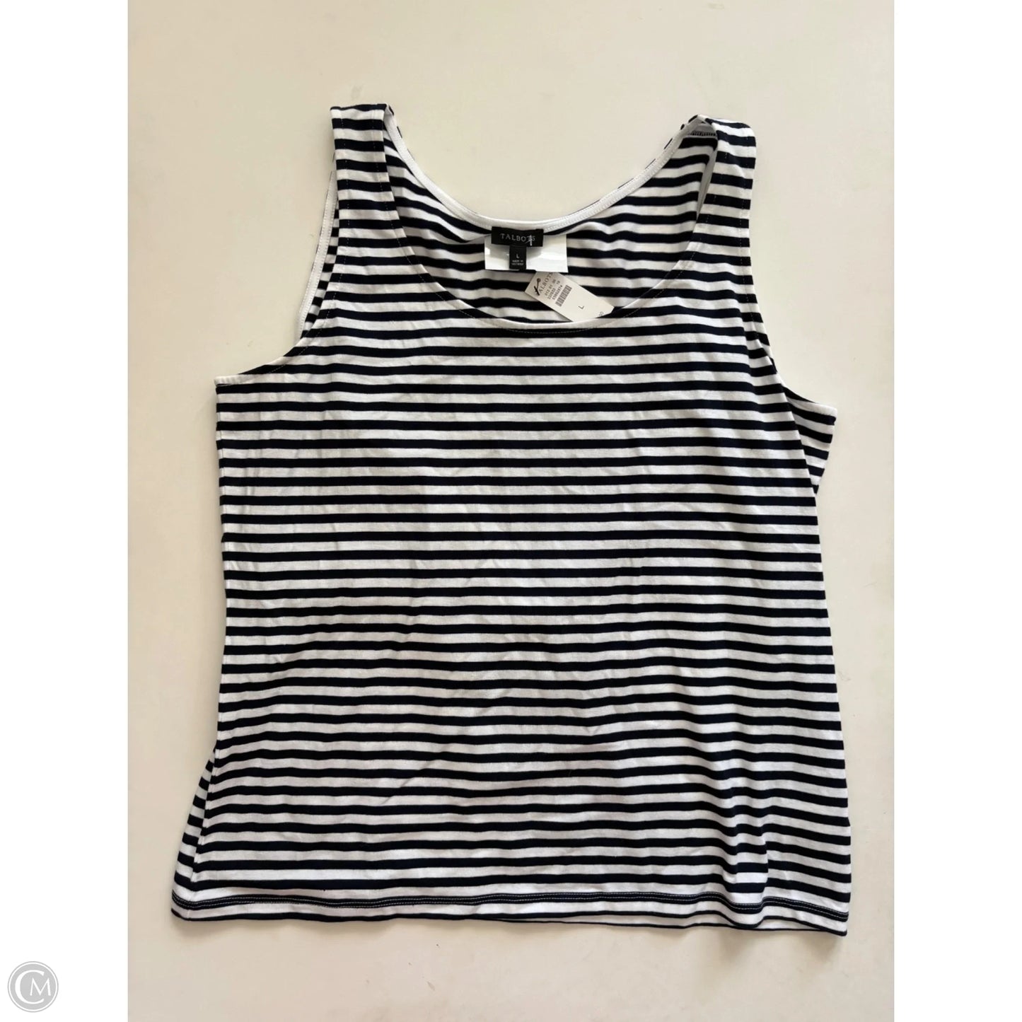Top Sleeveless By Talbots In Striped Pattern, Size: L