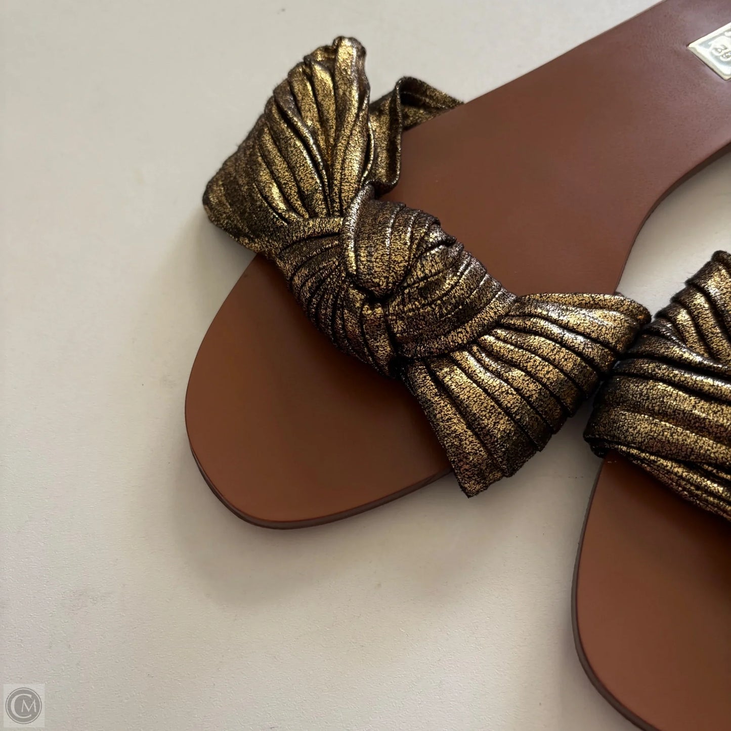 Sandals Flats By Zara In Gold & Tan, Size: 8.5