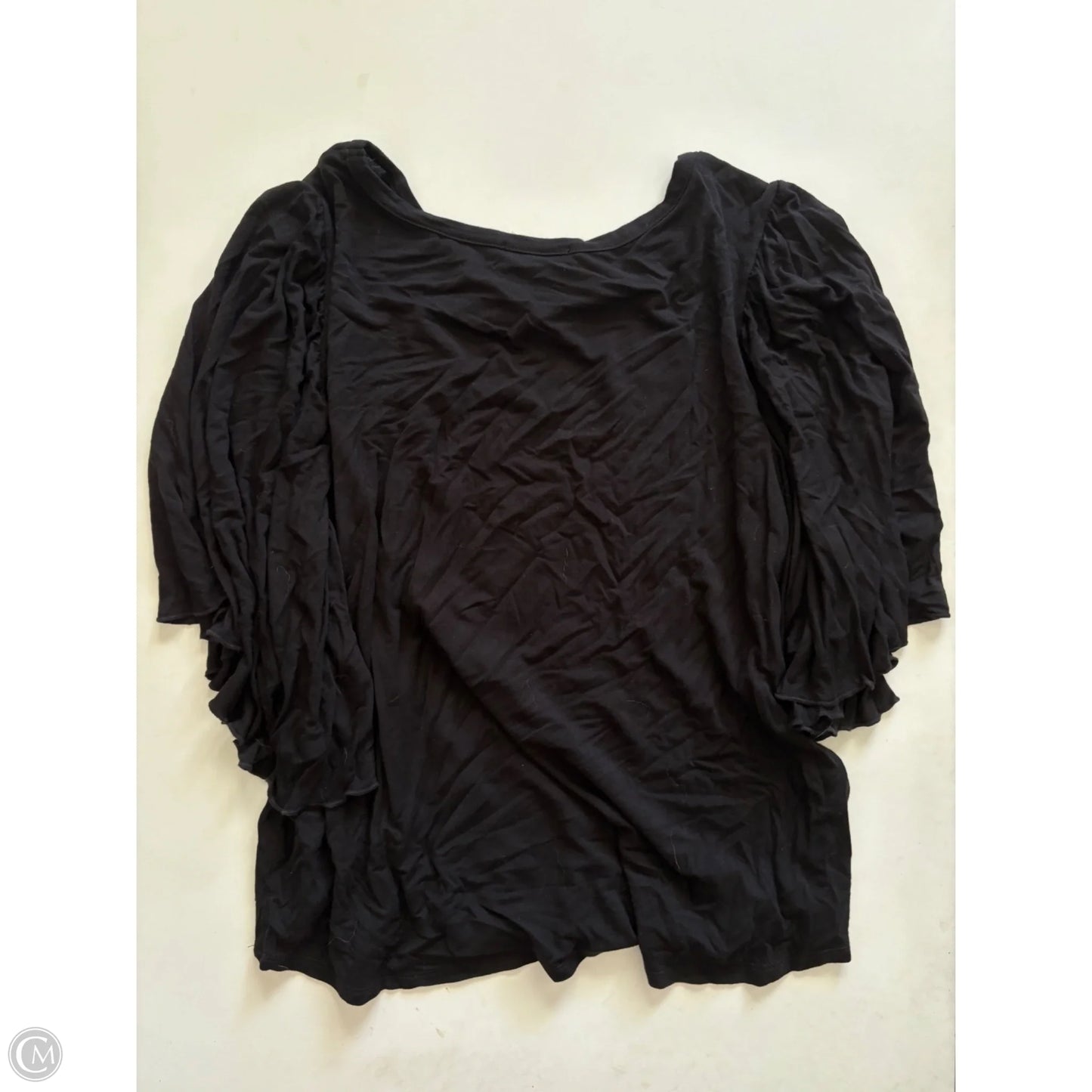 Top Short Sleeve By Kim & Cami In Black, Size: L