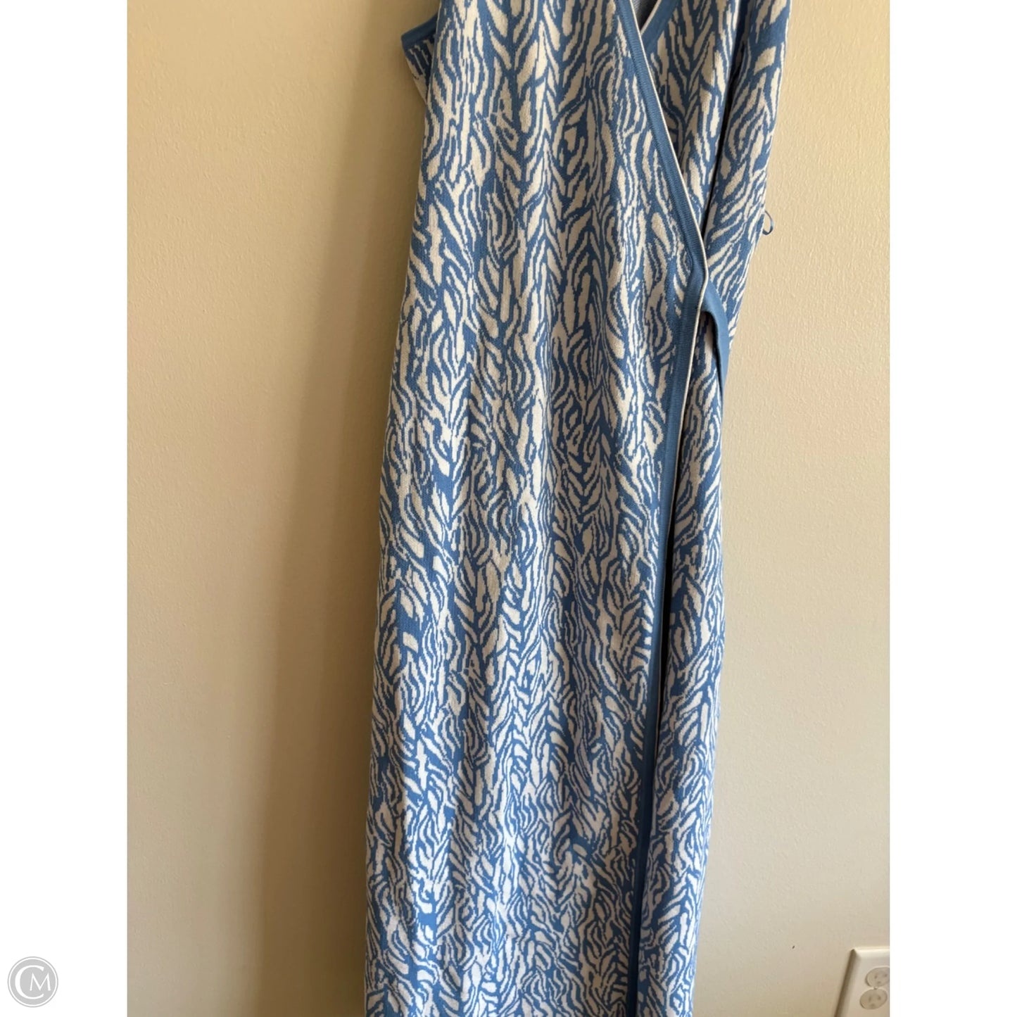 Dress Designer By Diane Von Furstenberg In Blue & White, Size: L