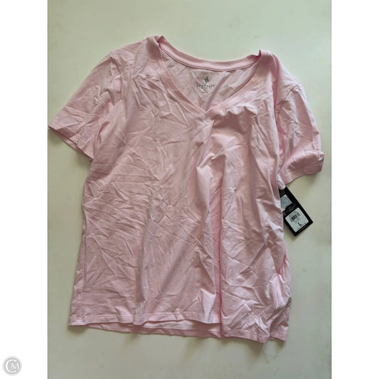 Athletic Top Short Sleeve By Skechers In Pink, Size: L