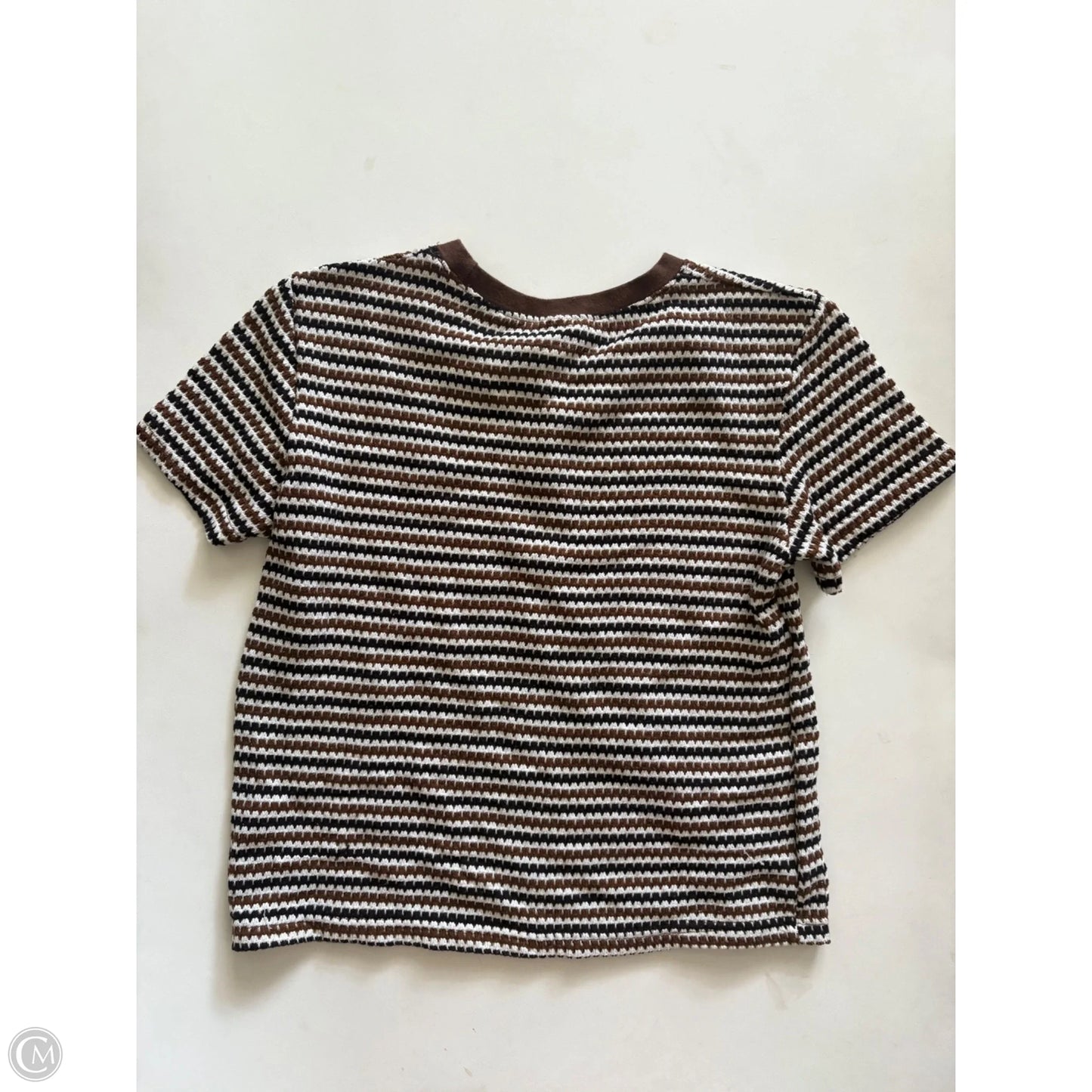 Top Short Sleeve By DAZY-LESS In Brown, Size: L