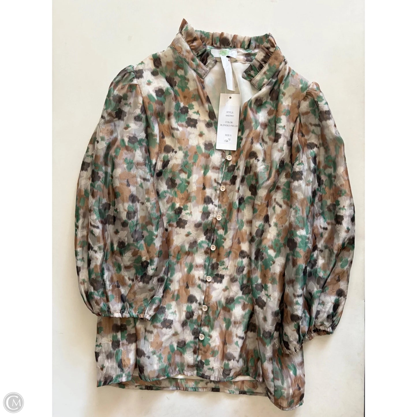 Top 3/4 Sleeve By Jade In Green, Size: S