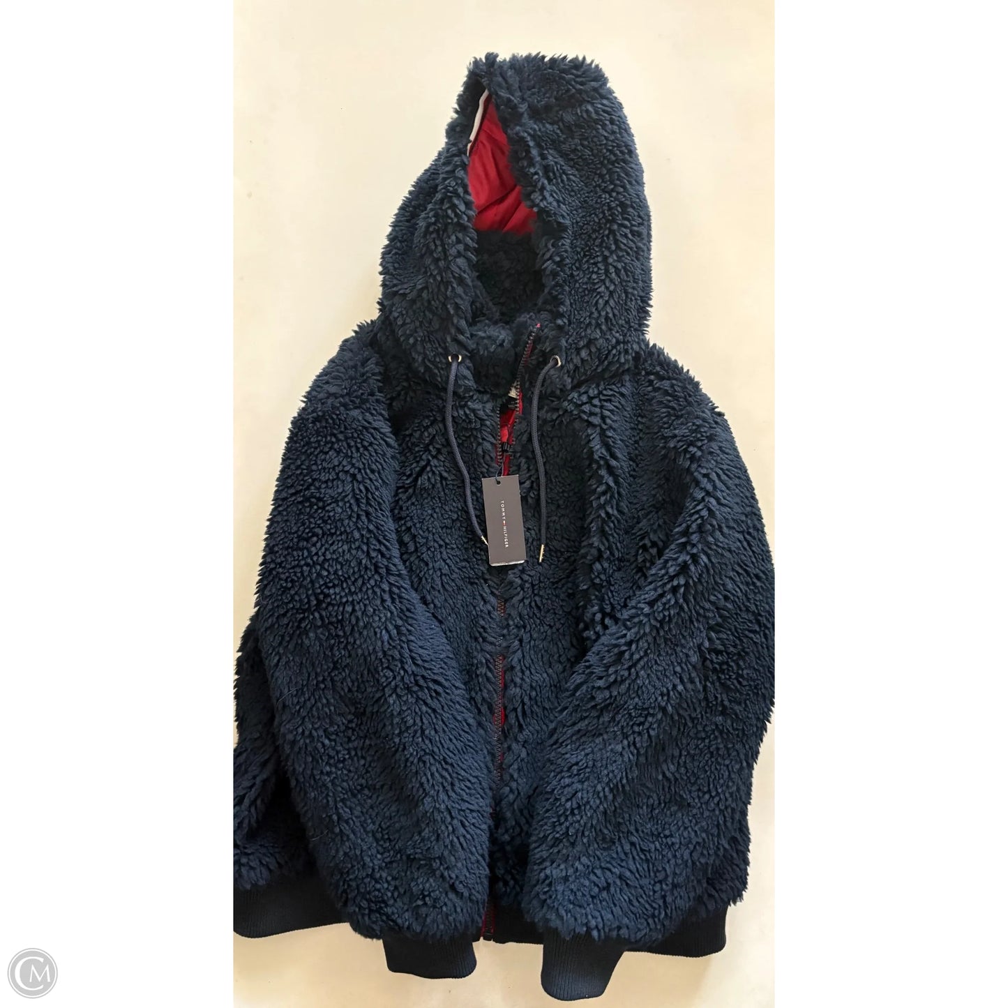 Jacket Faux Fur & Sherpa By Tommy Hilfiger In Navy, Size: 2x