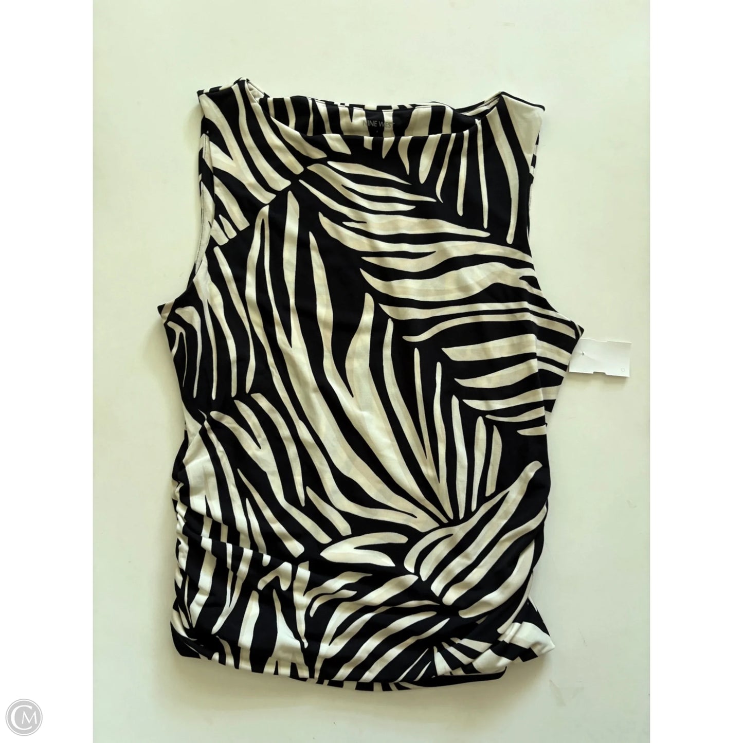 Top Sleeveless By Nine West In Black & Cream, Size: L