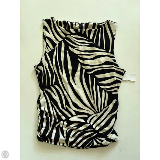 Top Sleeveless By Nine West In Black & Cream, Size: L
